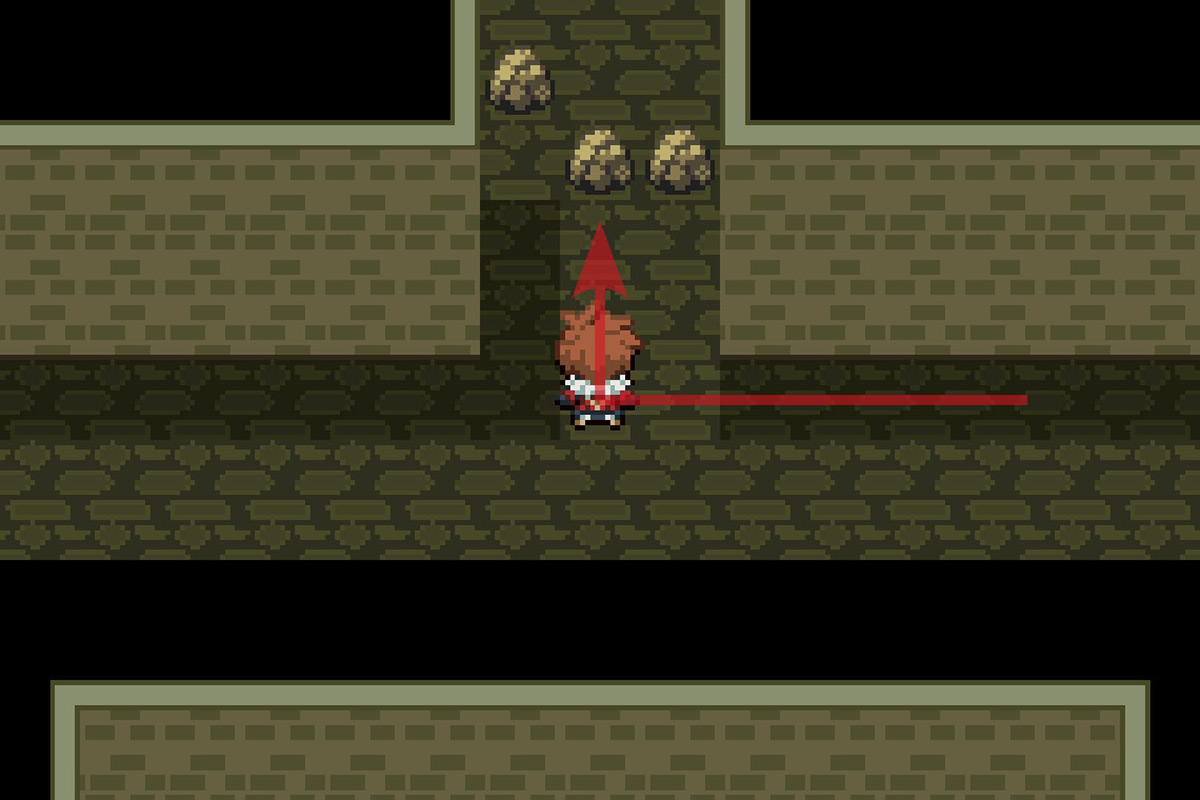 The path North blocked by smashable rocks. / Pokémon Unbound