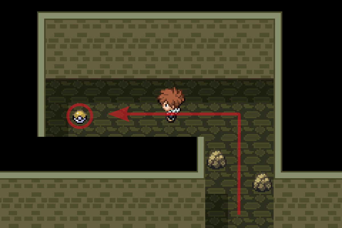 Finding the TM for Brick Break at the end of the path. / Pokémon Unbound