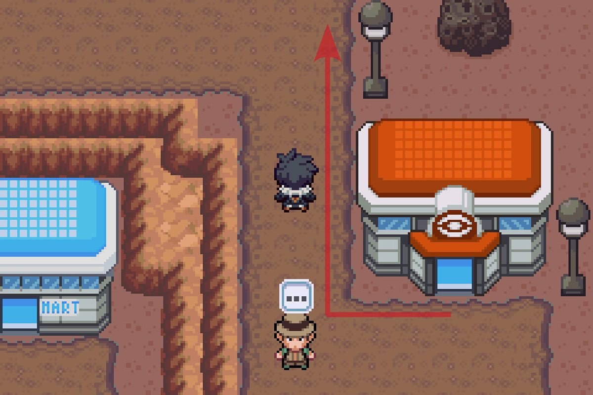 Going north from the Crater Town Pokemon Center. / Pokémon Unbound