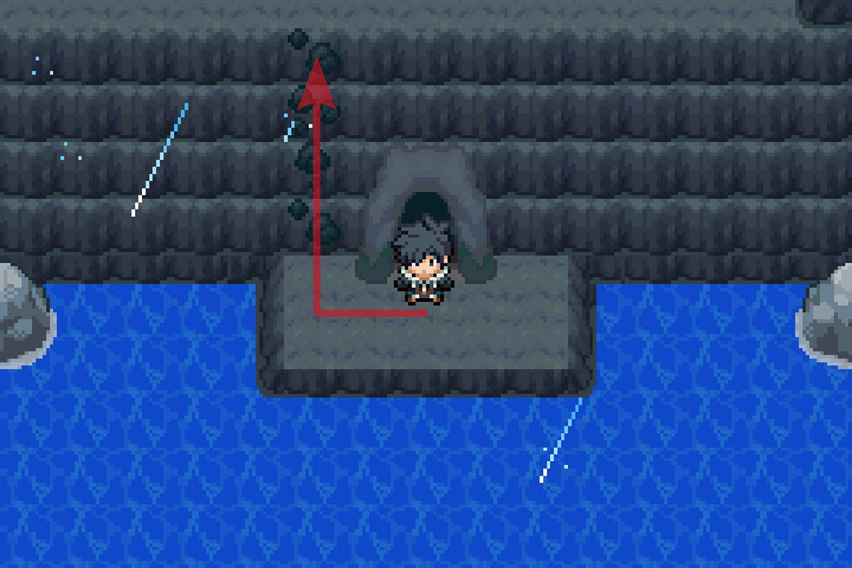 Using Rock Climb west of the Ruins of Void entrance. / Pokémon Unbound