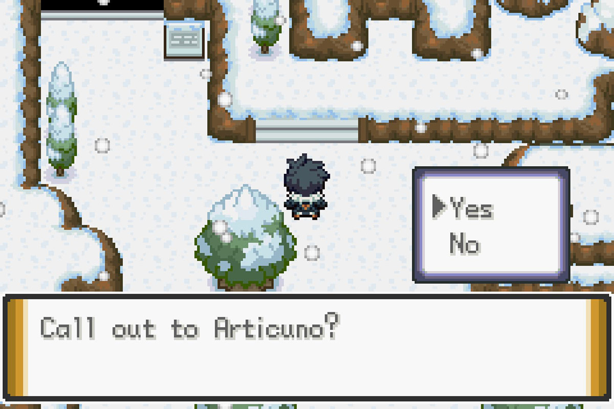 Getting the option to call Articuno. / Pokémon Unbound