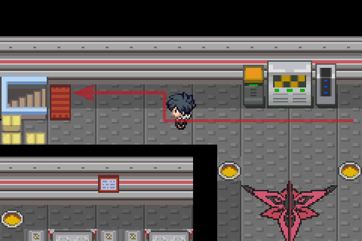 Going to the warehouse’s drowned part. / Pokémon Unbound