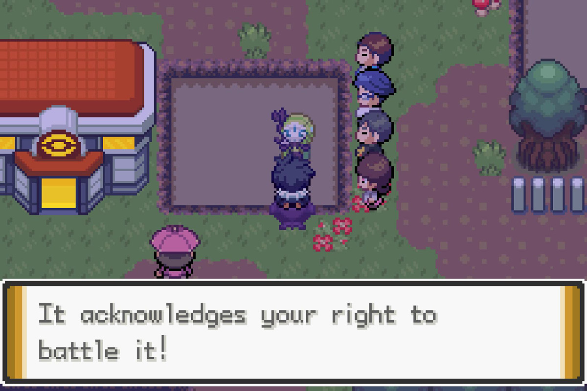 Meloetta challenging the player to a battle. / Pokémon Unbound