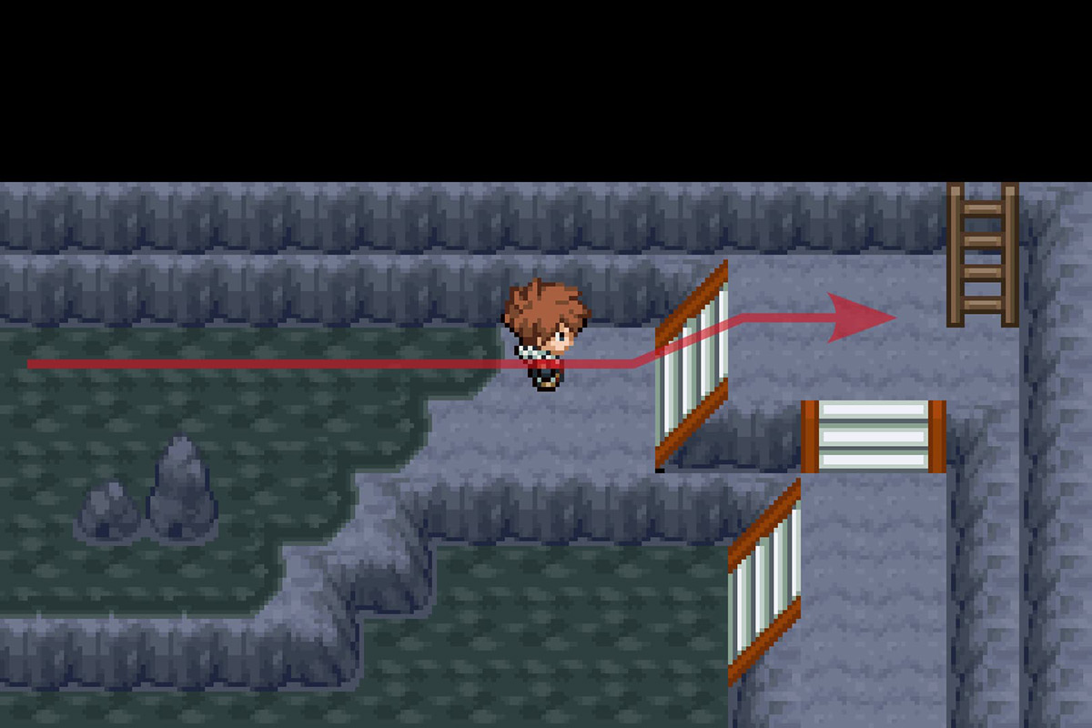 Taking the ladder to the upper floor. / Pokémon Unbound