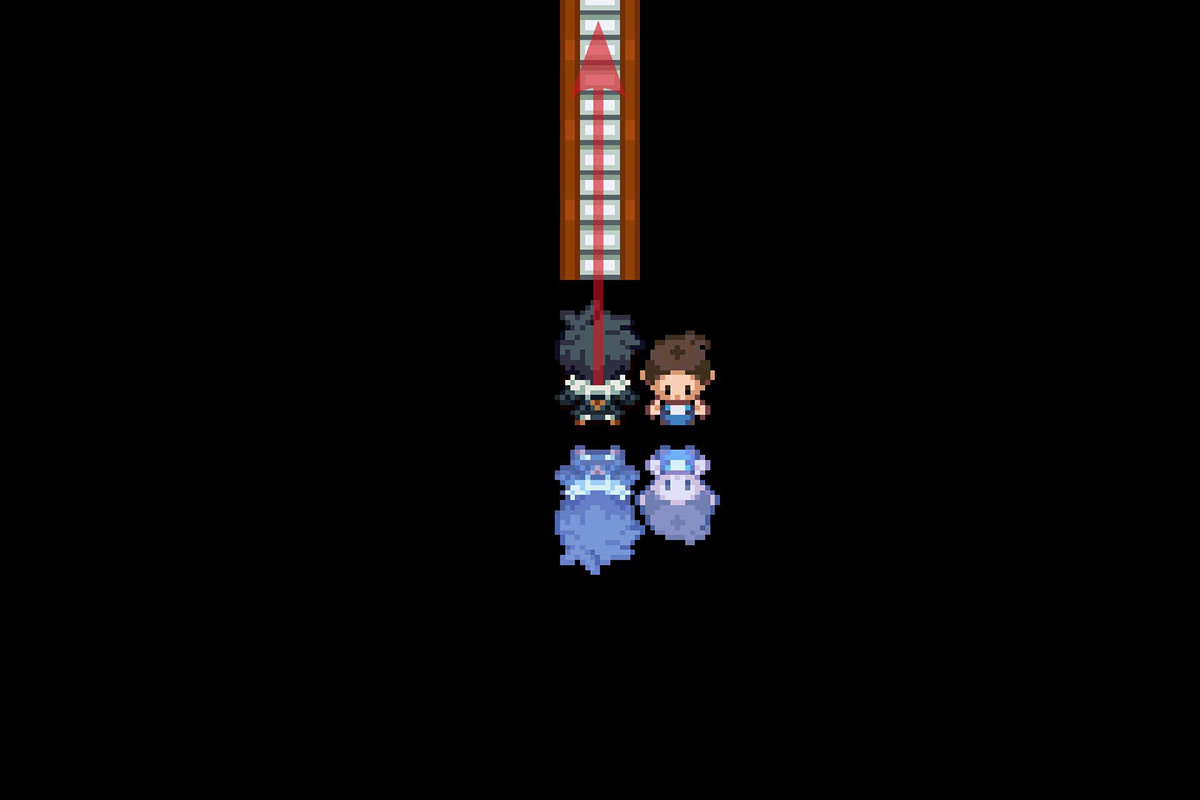 Climbing the narrow set of stairs. / Pokémon Unbound