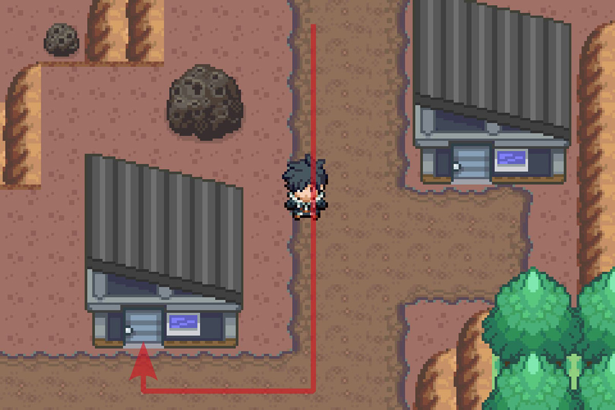 Entering the first house to the west. / Pokémon Unbound