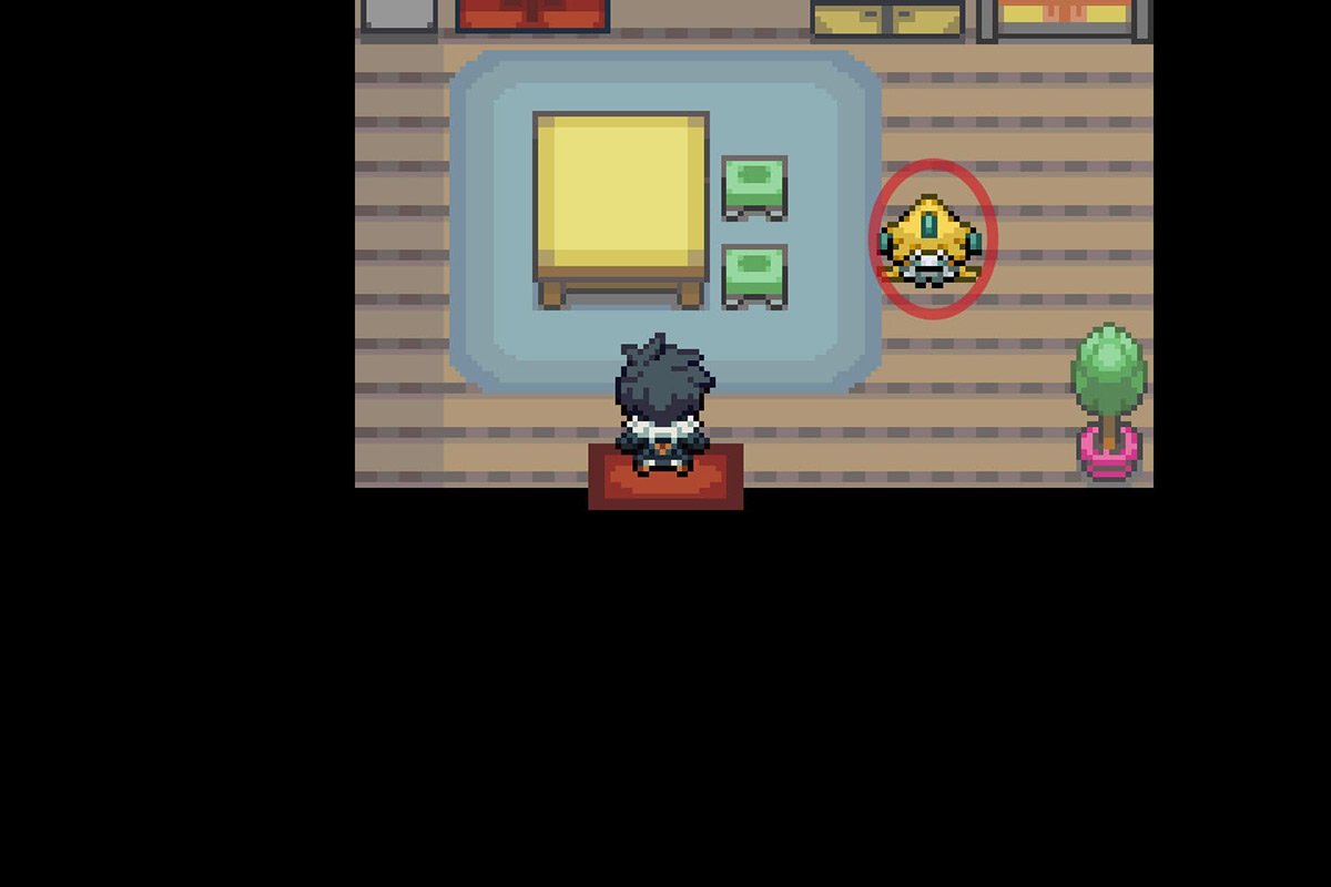 Finding Jirachi inside of the house. / Pokémon Unbound