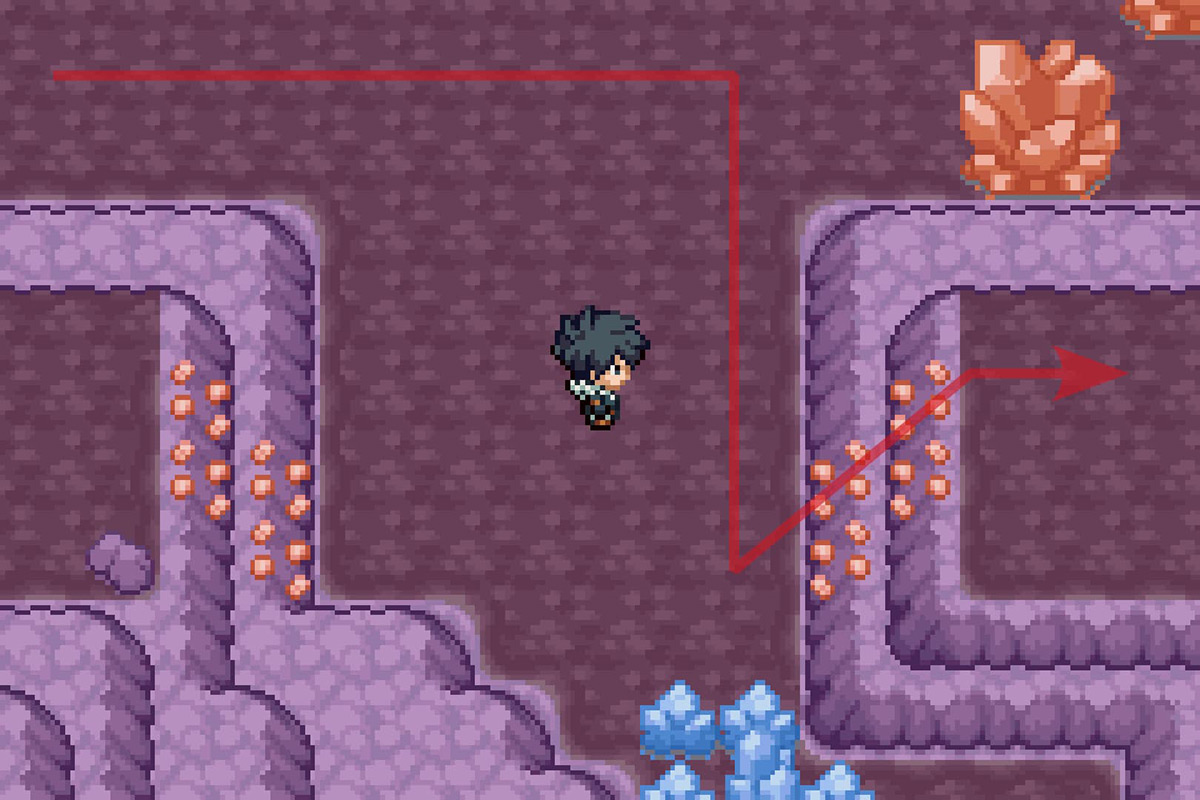 Using Rock Climb to scale the east wall. / Pokémon Unbound