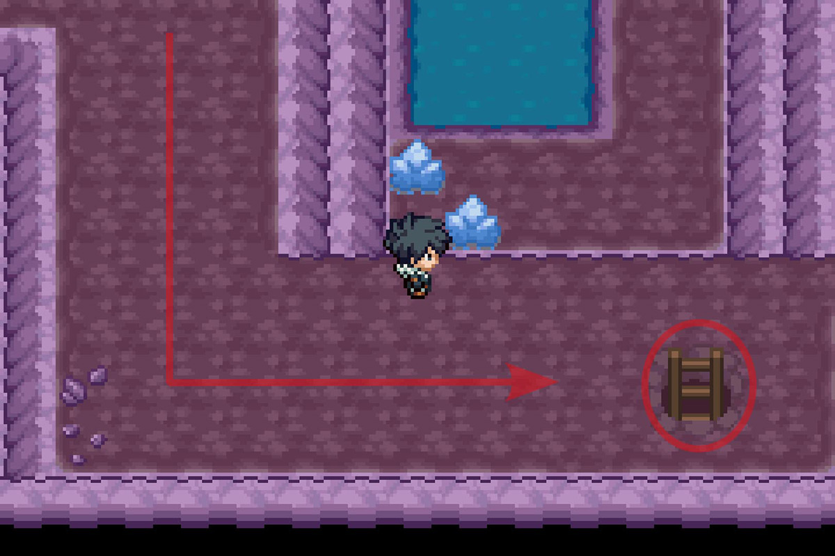 Descending from the ladder. / Pokémon Unbound