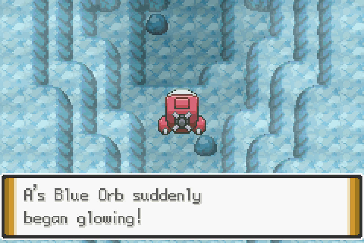 Getting the message that the Blue Orb is glowing. / Pokémon Unbound