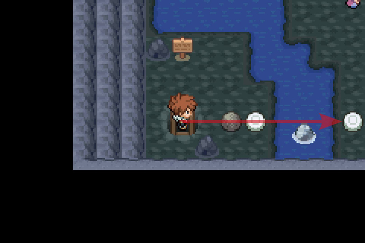 Going east after climbing the ladder. / Pokémon Unbound