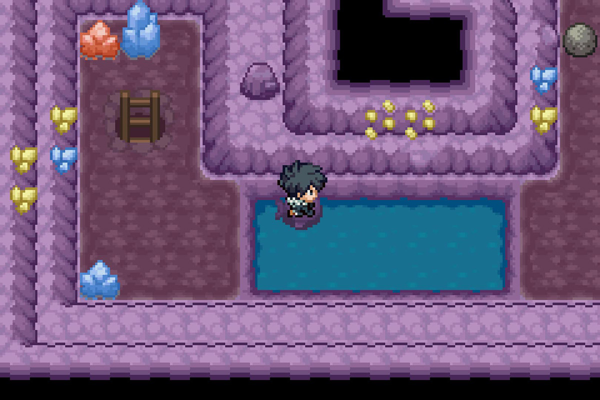 Using Surf to continue forward. / Pokémon Unbound
