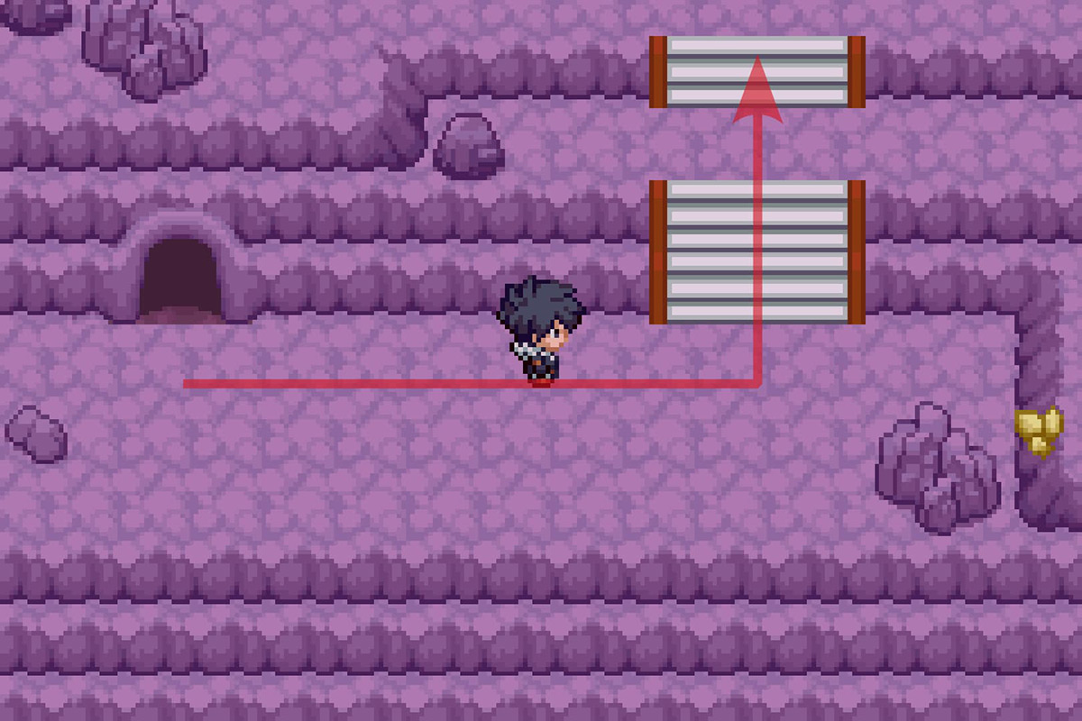 Climbing the stairs to the summit. / Pokémon Unbound