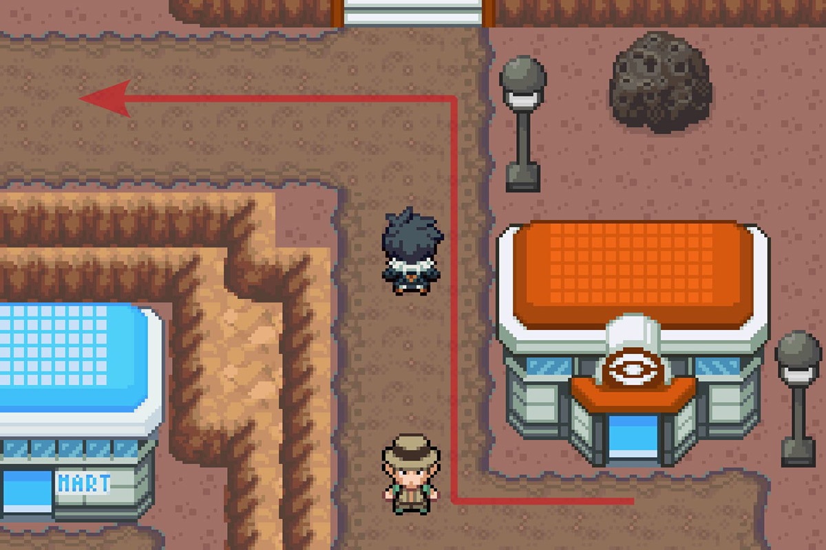 Going northwest of the Crater Town Pokemon Center. / Pokémon Unbound