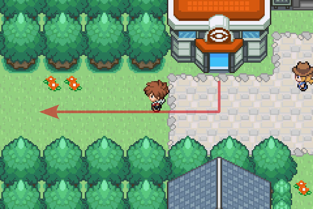Going west from the Seaport City Pokemon Center. / Pokémon Unbound