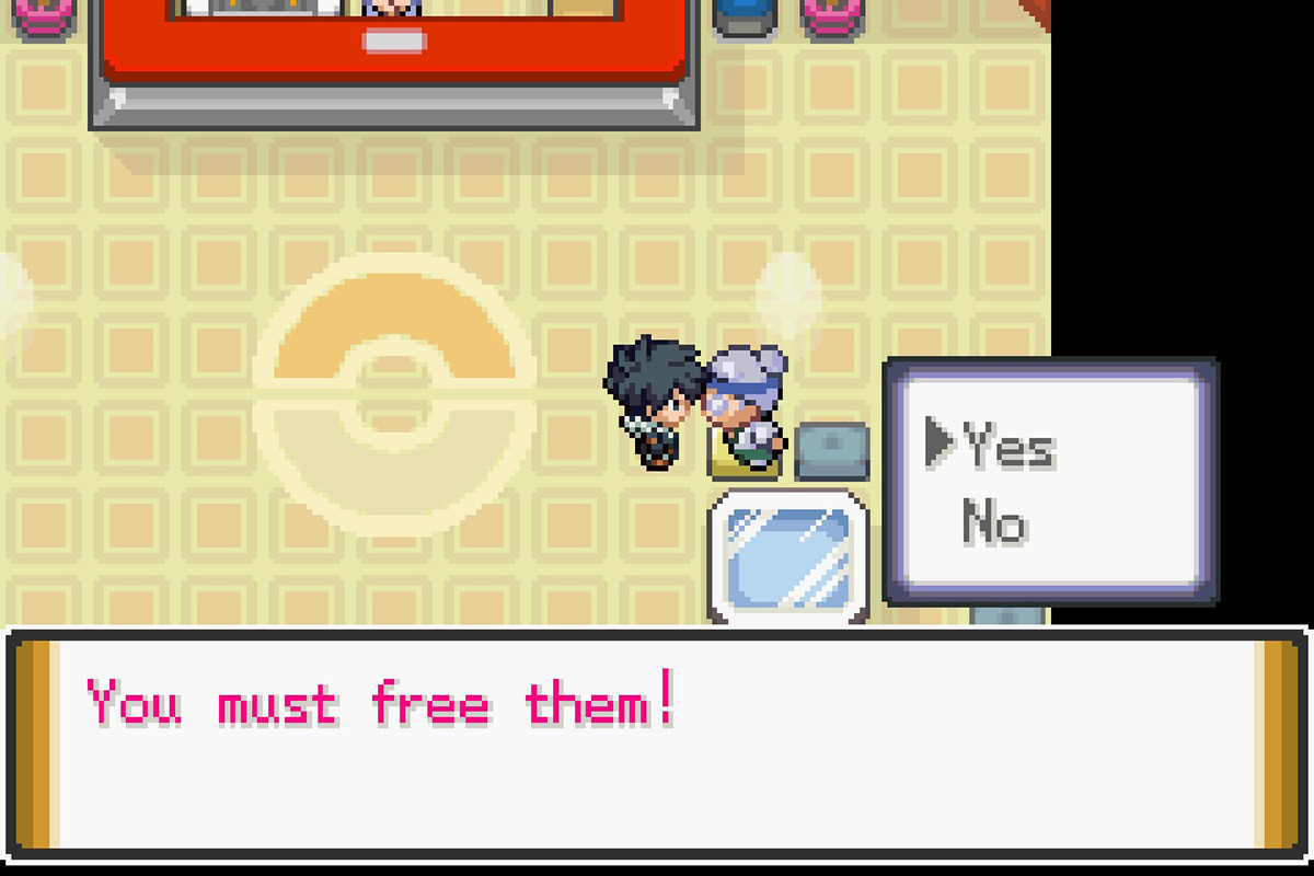 Being asked to free the souls in the Odd Keystone. / Pokémon Unbound