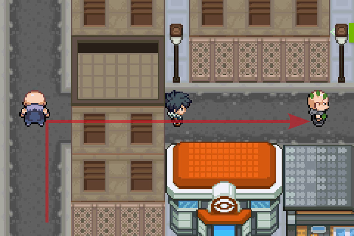 Following the path behind the Pokemon Center. / Pokémon Unbound