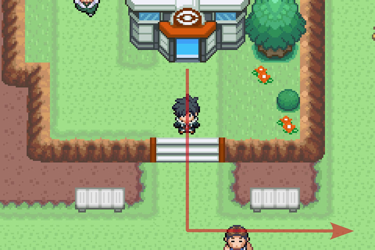 Going east from the Tarmigan Town Pokemon Center. / Pokémon Unbound