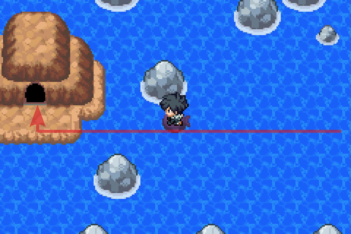 Entering the Island Cave. / Pokémon Unbound