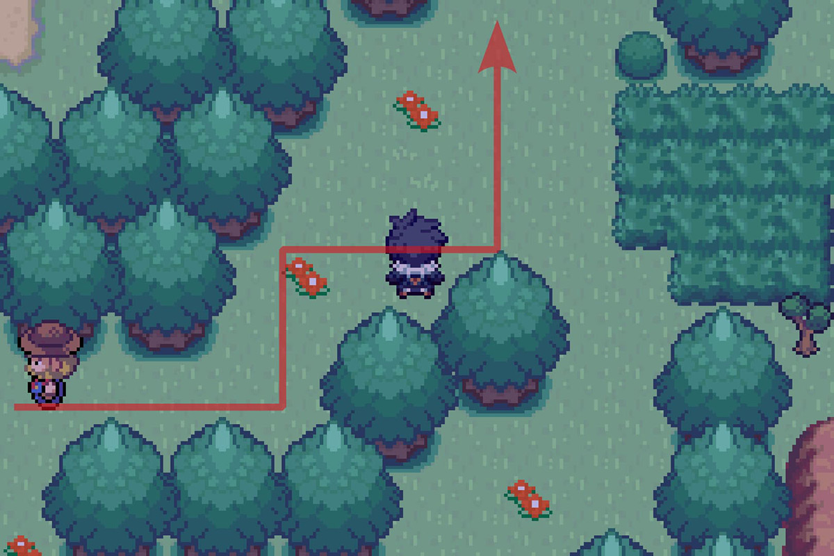 Following the path north. / Pokémon Unbound