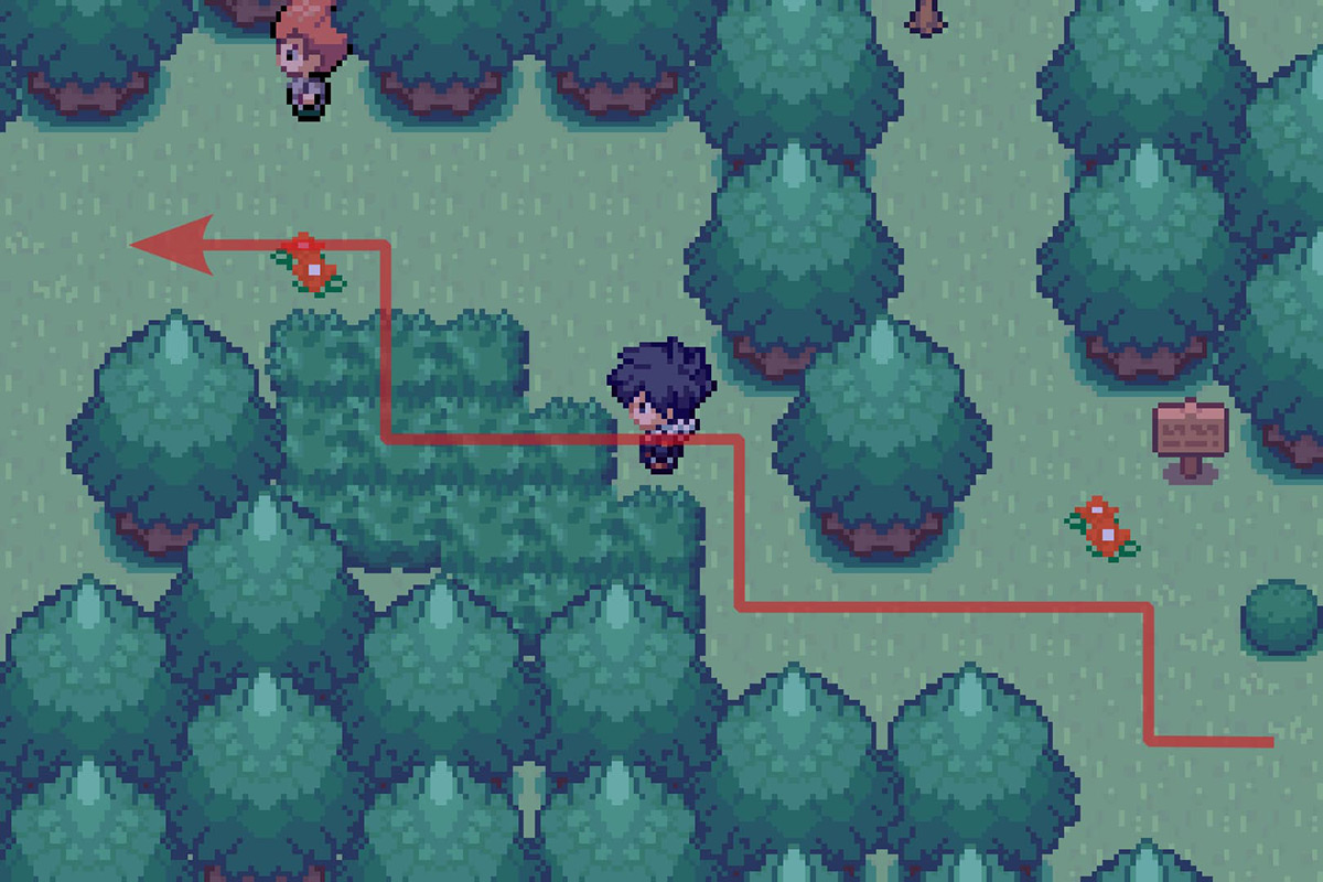 Continuing on the path west. / Pokémon Unbound