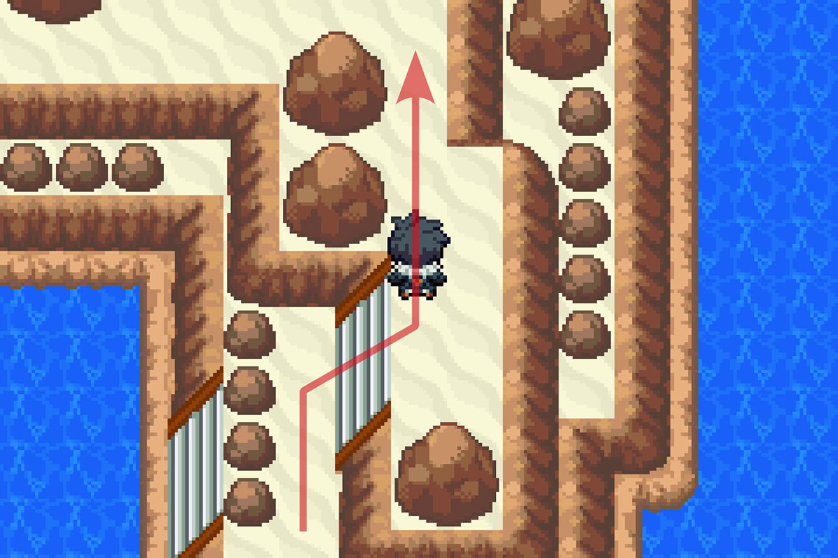 Following the linear path on Newmoon Island. / Pokémon Unbound