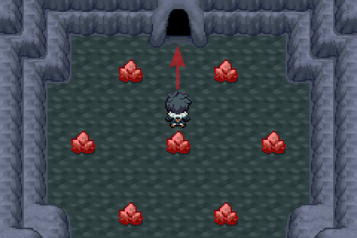 Entering the new path after solving the puzzle. / Pokémon Unbound