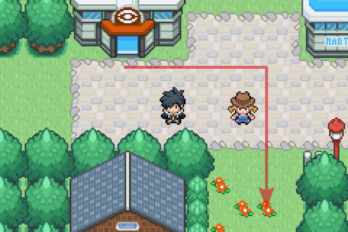 Going south from the Seaport City Pokemon Center. / Pokémon Unbound