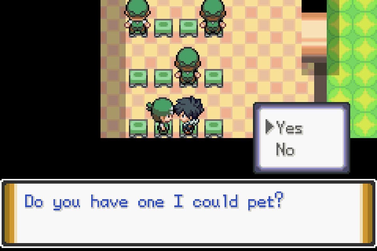 Showing the NPC a Pichu. / Pokémon Unbound