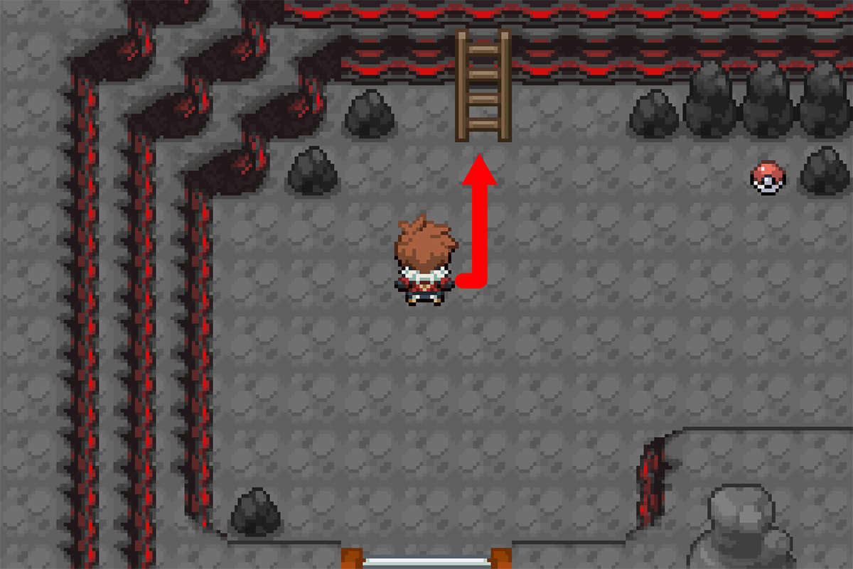 Using the ladder to reach 2F / Pokémon Unbound