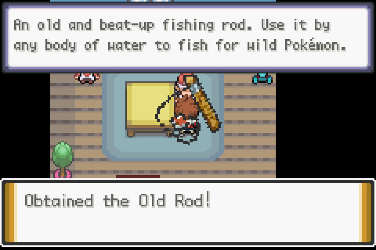 Acquiring the Old Rod. / Pokémon Unbound