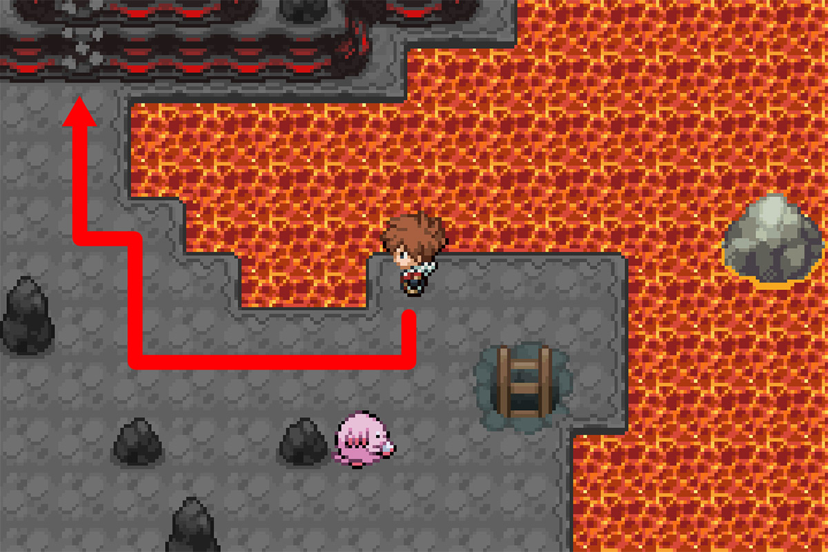 Using Rock Climb to reach the next area / Pokémon Unbound