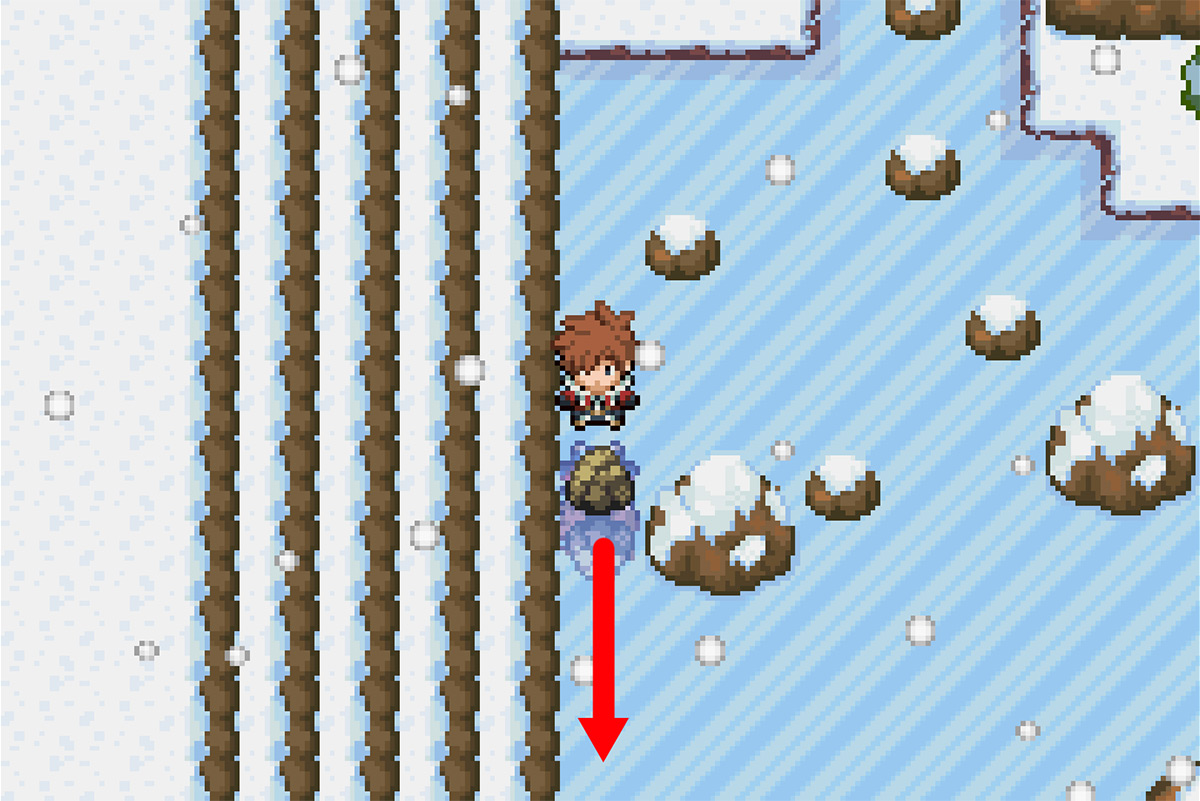 Breakable rock blocking the path to PokeBall / Pokémon Unbound