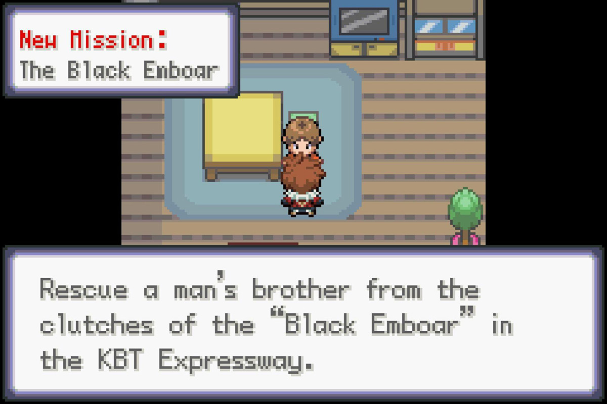 Getting the “The Black Emboar” mission. / Pokémon Unbound
