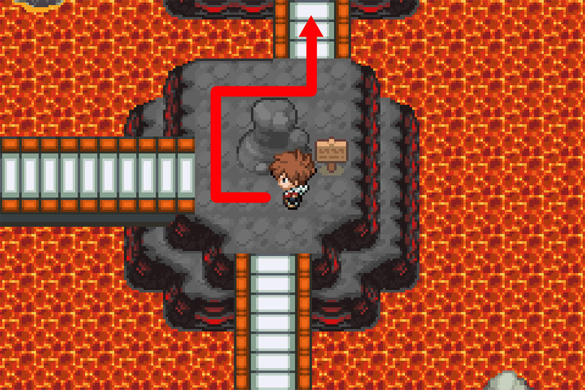 Path to ladder leading back to 3F / Pokémon Unbound