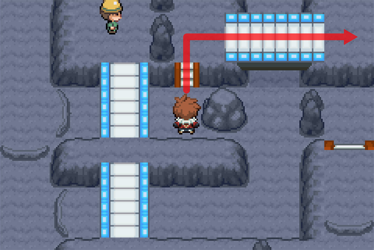 Moving towards the ladder leading up to 3F / Pokémon Unbound