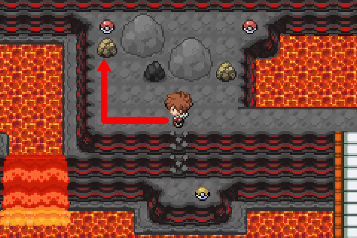 Exact location of PokeBall containing Fire Stone / Pokémon Unbound
