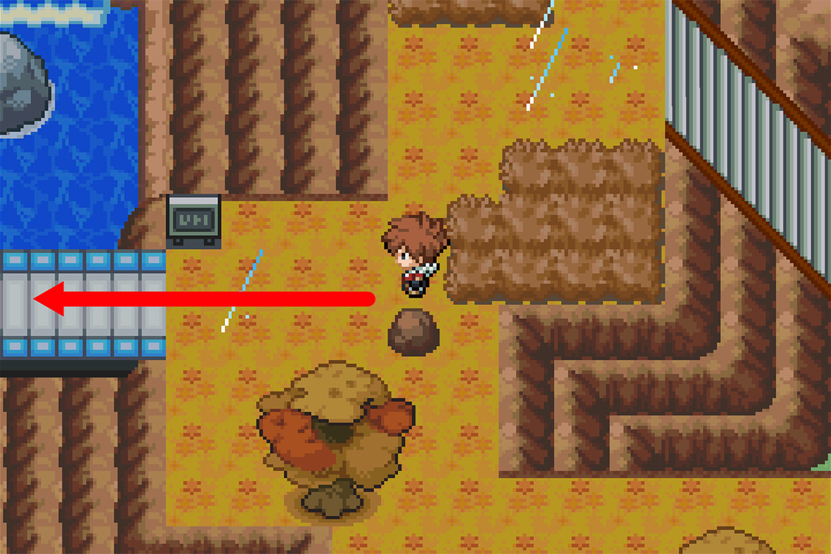 Crossing the bridge connecting Fallshore City and Tehl Town / Pokémon Unbound