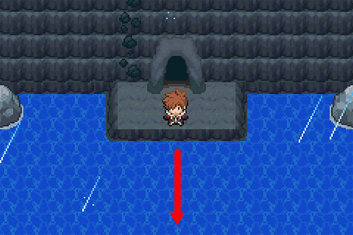 Path to small island with sign / Pokémon Unbound
