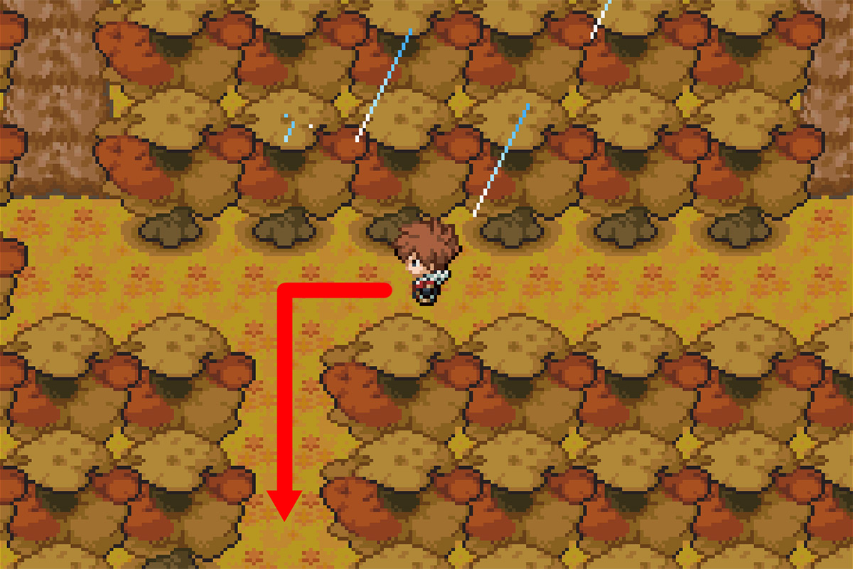Path leading to the PokeBall / Pokémon Unbound