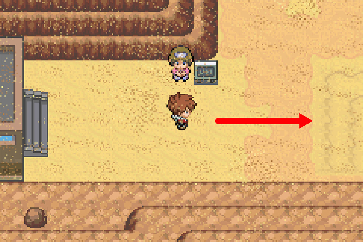 Moving towards the breakable rock / Pokémon Unbound