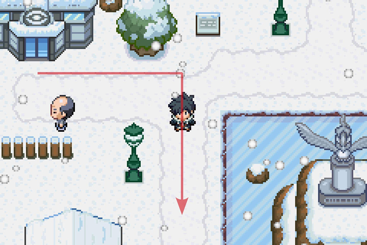 Going south from the Bellin Town Pokemon Center. / Pokémon Unbound