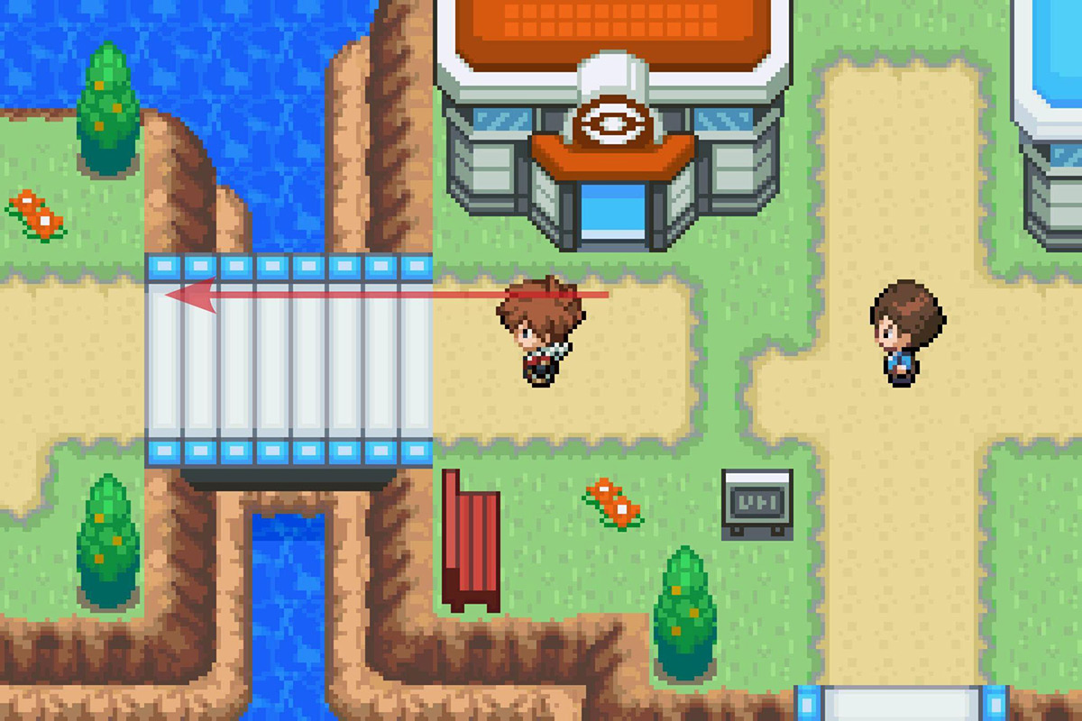 Going west from the Dresco Town Pokemon Center. / Pokémon Unbound