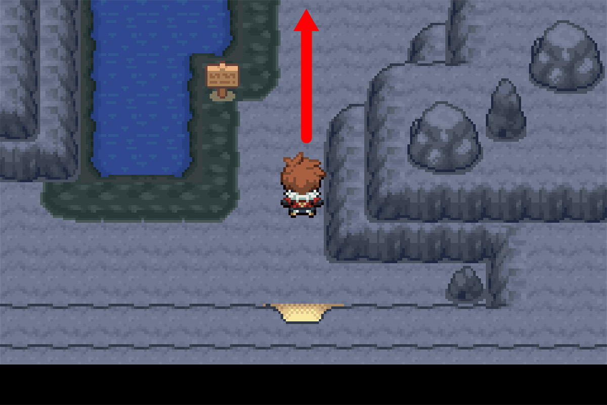 Path to northern end of the area / Pokémon Unbound