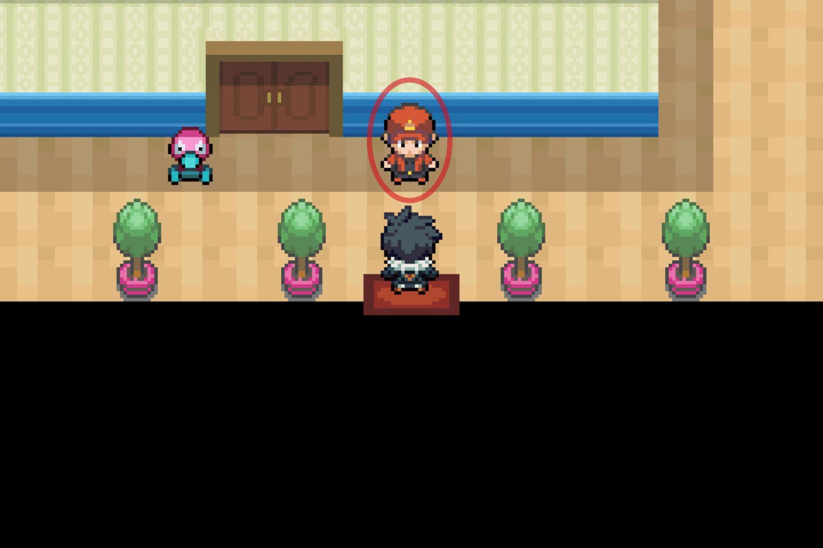 Approaching the ranger NPC. / Pokémon Unbound