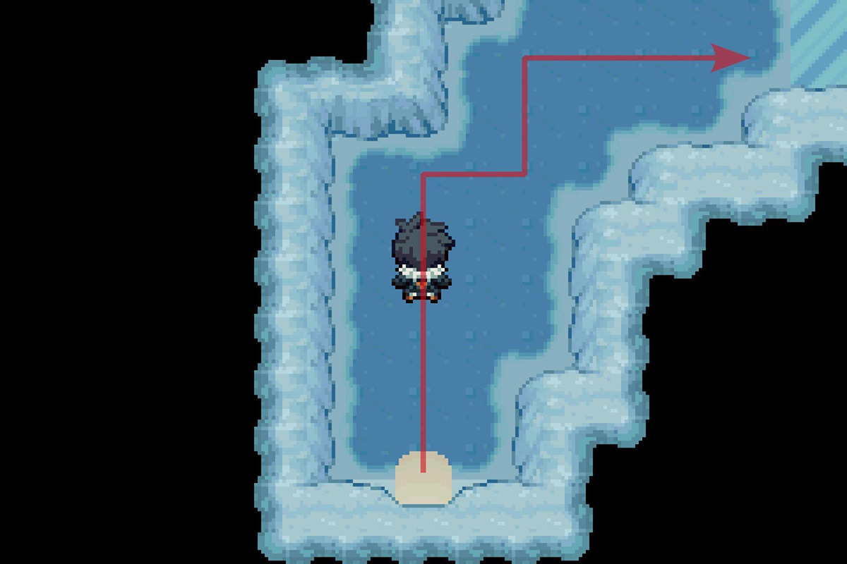 Going north after entering the cave. / Pokémon Unbound