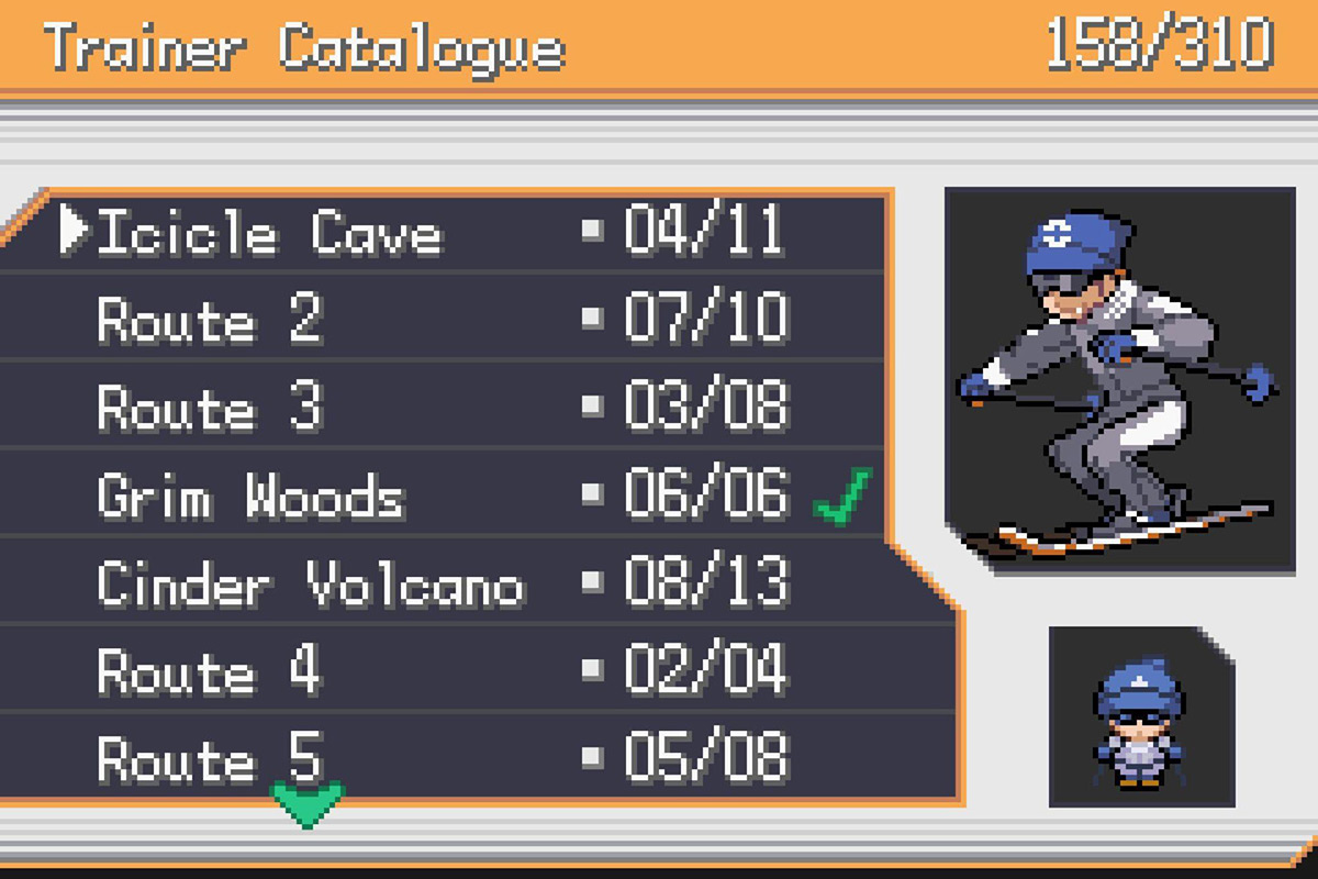 Using the Trainer’s Catalogue. / Pokémon Unbound
