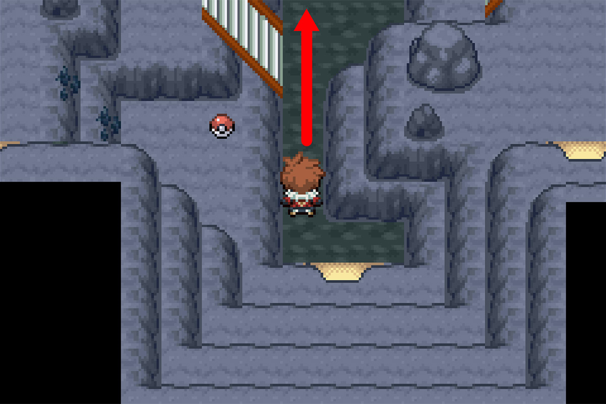 Path to the northern end of the cave / Pokémon Unbound