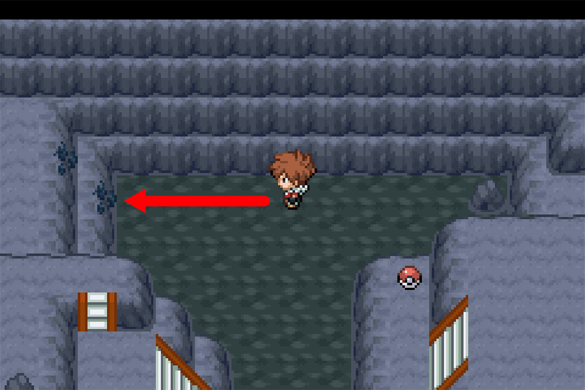 Using Rock Climb to reach the PokeBall / Pokémon Unbound
