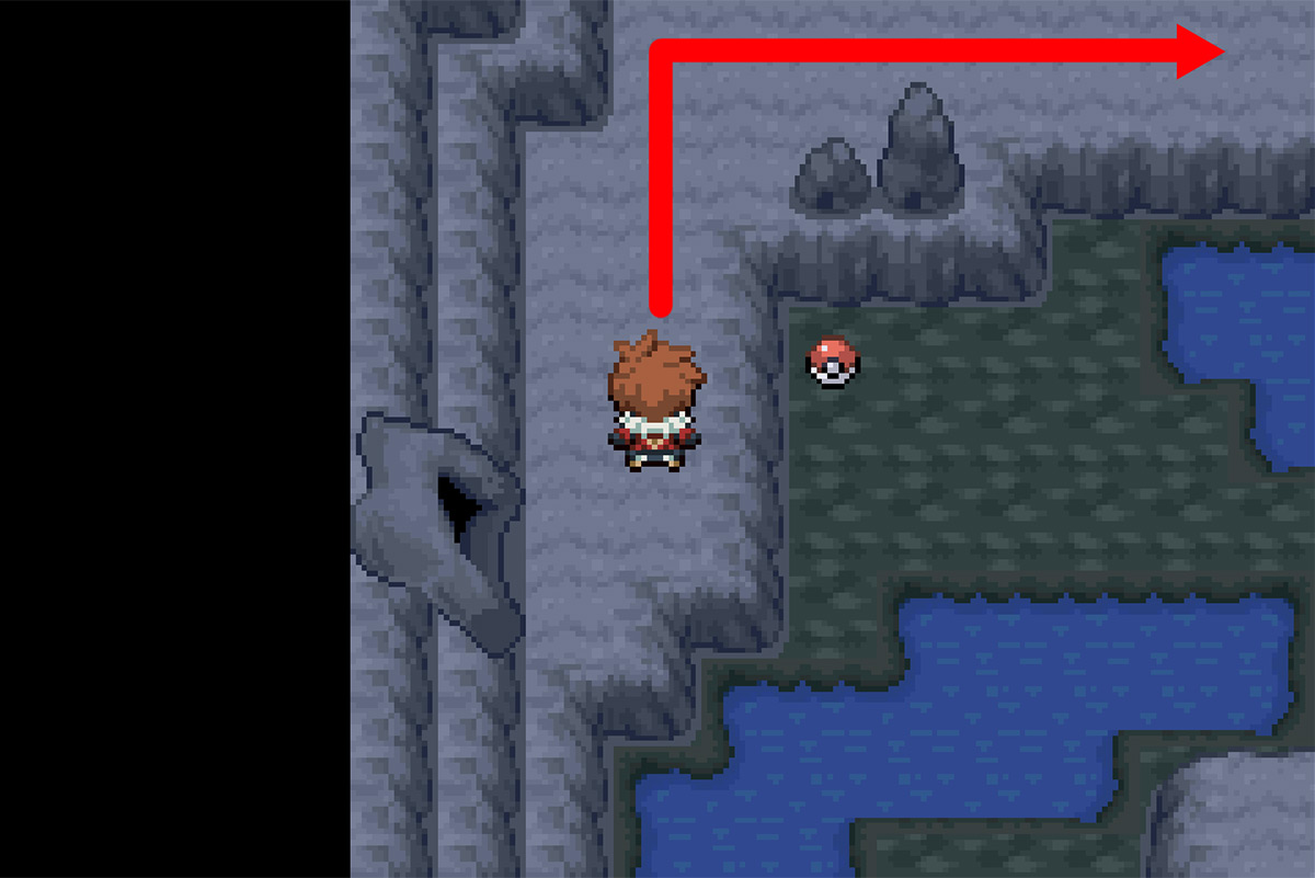 Walking towards the ladder to 2F / Pokémon Unbound
